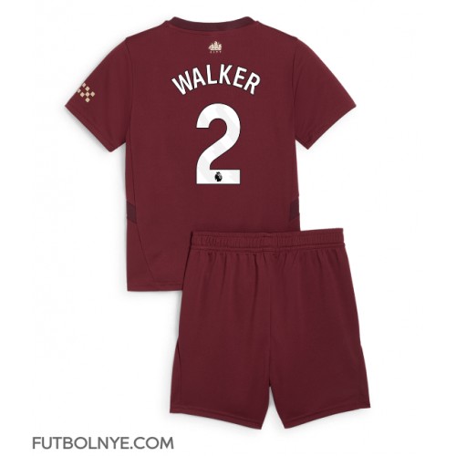 Camiseta Manchester City Kyle Walker #2 Tercera Equipación para niños 2024-25 manga corta (+ pantalones cortos)